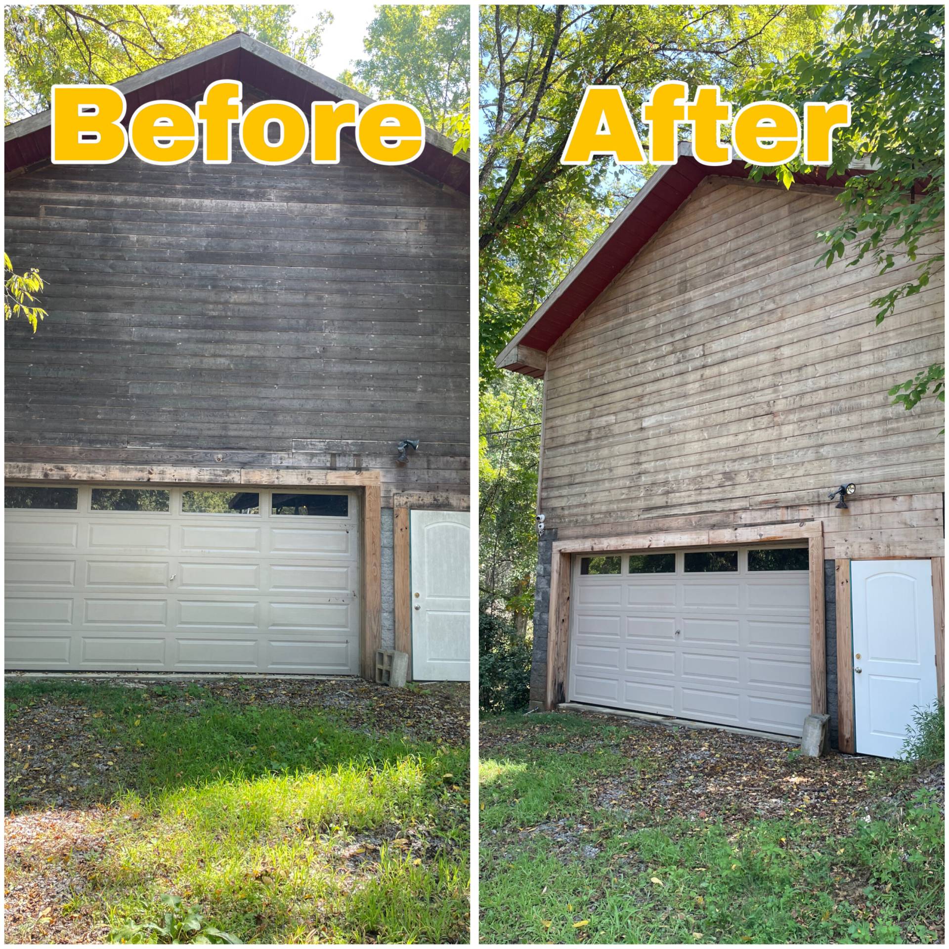 Soft washing siding near windows and doors for curb appeal