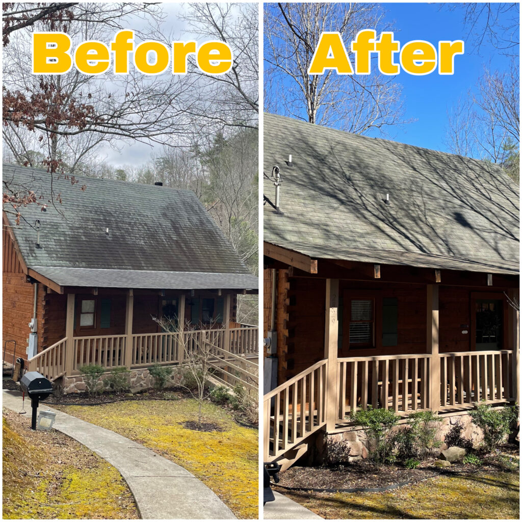 Low-pressure roof wash to extend roof lifespan.
