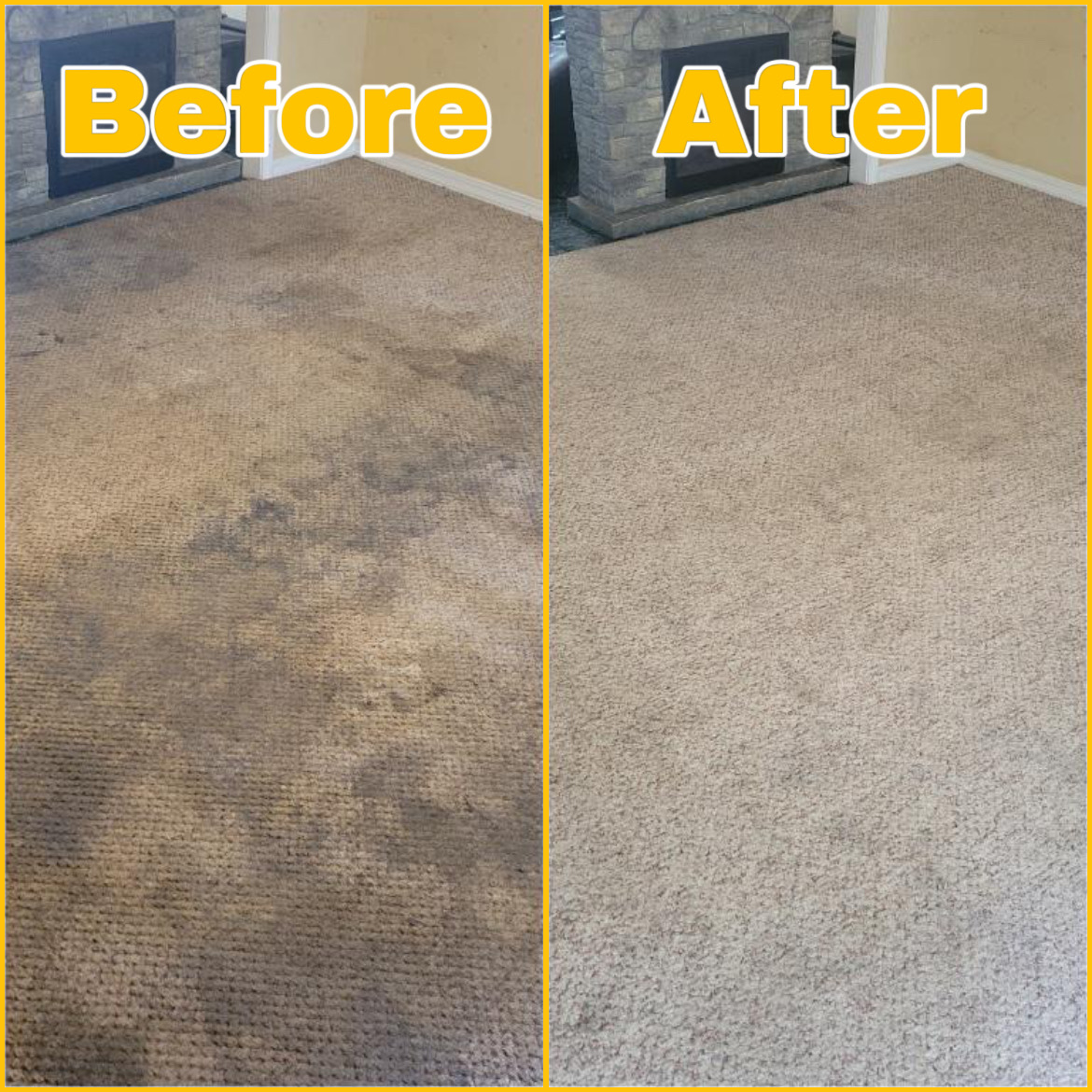 Carpet steam cleaning in Knoxville home — deep cleaning light-colored carpet to remove embedded debris